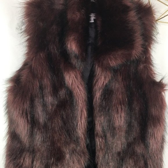 Calvin Klein Purple & Black Fur Vest - Picture 7 of 9